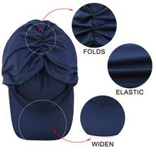 2pcs/Set Women's Bandana Headwrap Visor Hat, Scarf Hat With Ribbon, Sun Protective Hat Suitable For Spring/Summer - Multicolor - View 8