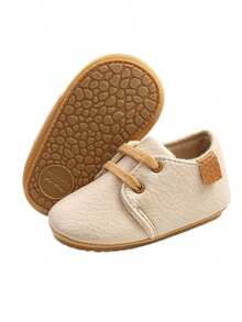 Baby Boys Girls Lace Up Sneakers, Autumn Soft Sole Infant Moccasins, Newborn Anti-Slip First Walkers Shoes - 米色 - 查看 2