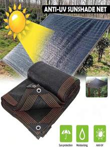 1 pieza Tela de sombrilla negra multiusos, tela de sombrilla negra espesa encriptada, borde aislante de calor perforado, red de sombra para el hogar y el jardín, adecuada para pabellones, invernaderos, jardines, terrazas, toldos