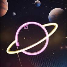 1 件 LED 银河霓虹灯，酒吧、生日、婚礼、派对、儿童房装饰照明，电池或 USB 供电，家居浪漫仙女灯 - 星球霓虹燈 - 查看 8