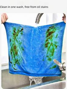 5pcs Super Soft Microfiber Cleaning Cloths, Reusable And Washable, Suitable For Squeegee, Mop, Floor, Kitchen, Car Windows, Strong Absorbency, No Shedding, No Residue. - Multicolor - View 6