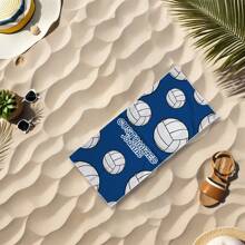 1pc Personalized Beach Towel With Custom Name And Volleyball Print - Super Absorbent, Microfiber, Color-Fast, Available In Multiple Sizes, Suitable For Beach, Pool, Yoga - Unisex Gift, Pool-Side Accessory | Vibrant Design | Color-Fast Fabric Travel Essentials Travel Accessories Beach Essentials