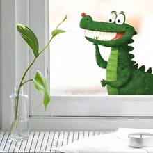 卡通恐龙乙烯基窗贴，创意设计窗贴，适用于窗户、汽车、卡车、摩托车、玻璃、墙壁，自粘耐用，易撕易贴，可移除