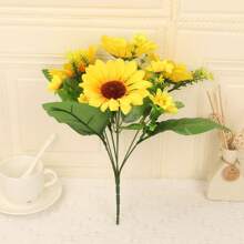 1/2/3 Bündelpackung mit 13 leuchtenden Sonnenblumen, Sonnenblumen, ländlicher Hochzeitsstil Heim-Dekoration, Dekorations-Requisiten, Seidenblumen, kreative kleine Geschenke, Feiertags-Dekoration, Muttertags-, Geburtstags-Geschenke
