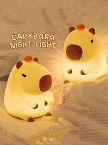 1pc Cute Capybara Tap Light, LED Sensor Night Light, Animal Silhouette Desk Lamp With Touch Control, 3 Warm Color Tones, Bedroom Lighting, Relaxing Art Decor, Perfect Birthday/Holiday Gift, USB Powered