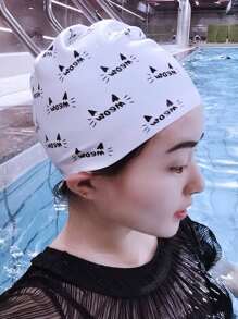 1pc Women's Silicone Long Hair Swimming Cap, High Elasticity, Comfortable And Waterproof