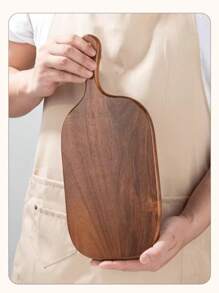 1pc Rosewood Cutting Board - Wooden Kitchen Chopping Board, Dining Table Decor, Fashionable Long Handle, Solid Wood, For Meat, Cheese, Bread, Vegetables And Fruits - Charcuterie Cheese Board, Perfect For Food Slicing And Displaying, Outdoor Picnic Camping Portable Cutting Board, Essential For Modern Country Kitchen. Ideal Gift For Valentine's Day