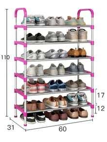 Zapatera práctica para 21 pares armable 7 niveles organizador de zapatos estantería apilable fácil ensamblaje almacenamiento de calzado hogar solución flexible espacio reducido - Multicolor - Ver 6