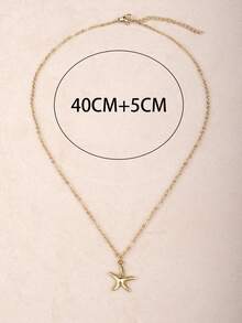 1入組時尚不銹鋼海星吊墜項鏈適合女士日常裝飾