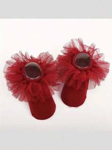 1 Pair/8 Pairs Cotton Girls Middle & Small Kid Sparkly Lace Ruffle Princess Style Dance Socks - Multicolor - View 42