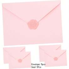Set di cancelleria con busta. Buste eleganti rosa con decorazioni floreali, ideali per inviti a feste di compleanno, laurea, matrimonio e regali