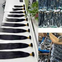 15A Human Hair Bundles Straight Hair Bundles Brazilian Straight Human Hair Bundles Unprocessed Virgin Weave Bundles Human Hair Raw Remy Hair Bundles Natural Black - Natural Black - View 7