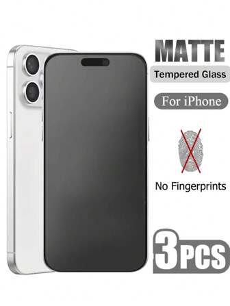 3 片 2.5D 全屏高清磨砂钢化玻璃保护膜（游戏膜）防指纹，兼容 Apple X/XR/11/12/13/14/15/16/16e 系列生日礼物，家人，朋友手机屏幕保护膜，手机配件
