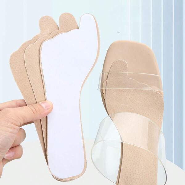 Palmilha específica para sandálias, salto alto descartável, ultrafino e respirável, de porco, autoadesivo e antiderrapante, que absorve o suor