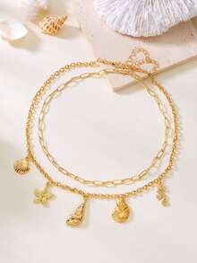 1pc Seashell, Starfish, Seahorse Pendant Necklace, Coastal Beach Style Jewelry, Suitable For Women Everyday Accessories, Vacation, Dates, Gifts