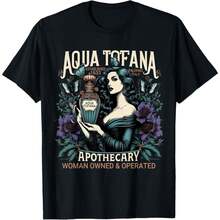 Oversized Tshirts Faminist Aqua Tofana Apothecary Vintage Funny Women's Rights T-Shirt 100% Cotton Womens Oversized Printed Graphic T-Shirts Casual Round Neck Short Sleeve Tee 1pcs Fashion Shirt - 黑色 - 查看 1