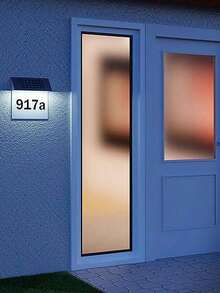 1 Pack 4LED Solar House Number Sign, Outdoor Waterproof, Solar House Sign Door Plate Personalized Nameplate Lights For Homes, Gardens, Streets, Yards And Homes, Housewarming Gifts For Friends - Multicolor - View 5