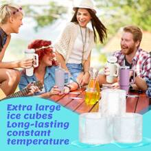 1 Peça de Forma de Gelo de Sílica com Tampa Cilíndrica, Compatível com , Moldes Grandes para Copos Térmicos, Bandejas de Gelo para Suco de Verão para Congelador, Festa, Viagem, Casamento, Aniversário, Cozinha, Armazenamento, Outdoor.