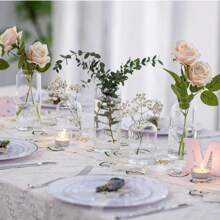 1PC Glass Hydroponic Vase Minimalist Transparent Glass Vase Cylinder Flower Vase Use For Floral Wedding Home Decor