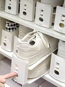 Adjustable 2-Tier Shoe Rack, Shoe Organizer Space-Saving Shoe Shelf For Home Use - Multicolor - View 5