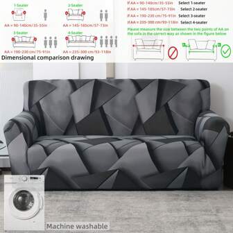 [Quality Living] Soft & Stretchy Tribute To Picasso 3D Geometric Sofa Cover, Bring Modern Art Style Home, Comfortable & Romantic, Create Natural Cozy Home Life; Suitable For Living Room, Cafe, Dining Room, Party, Bar Etc.; Milk Silk Brushed Crafting, All Season, Holiday Specialty, Ideal For Seasonal Change Home Decor Bedroom Decor Room Decor Aesthetic Room Decoration Stuff Living Room Decor Couch Cover Sofa Covers