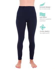 Ultra Soft High Rise Waist Full Length Basic Leggings  Plain - Màu xanh hải quân - Xem 1