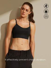 1pc Women Elastic Compression Sports Bra, Minimizing Bust, Seamless Shaping Vest Camisole