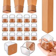 Protectores de piso para patas de silla, 8/16/24 piezas - Deslizadores de muebles de silicona de TPE gruesa, cubiertas de silla transparentes para reducción de ruido y protección de pisos, almohadillas duraderas para patas de muebles para mesas y sillas, sofás y mesas de café (marrón claro)