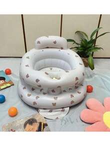 1pc Cartoon Bear Inflatable Sofa, Baby Sitting Training Chair, Children Learning Seat