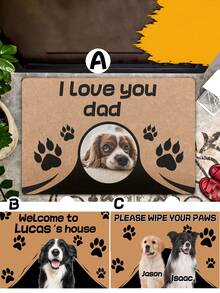 Personalize Make Your Doorstep Warm And Loving With A Custom Welcome Mat For Him Or Her Add Your Pet's Photo And Name Perfect Gift For A Pet-Loving Family Perfect For A Housewarming Gift Customize Your Family And Pets To Accentuate Your Home A Meaningful And Practical Piece Of Home Decor Brings Joy To Your Home Back To School - Multicolor - View 3