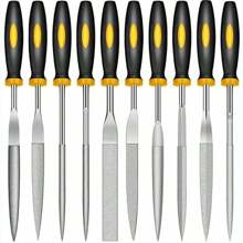 10pcs Multi-Purpose Dual-Color Handle Assorted Flat File Rasp Set, Woodworking, Metalworking, Durable & Anti-Corrosion For Filing, Shaping, Grinding Metal, Wood And Plastic