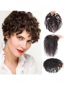 3D Bangs Invisible Seamless Head Hair Water Ripple Hair Air Bangs Head Overhead Natural Invisible Replacement Cover White Hair