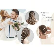 10/20pcs. Elegant Faux Pearl Hair Clips And Flower Hair Accessories - Suitable For Weddings, Parties And Festivals - Wedding Hair Accessories | Elegant Hair Clip Design | Durable U-Shaped Rhinestone Flower Hair Clips, Hair Accessories