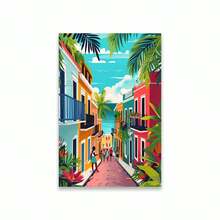 1 件卡塔赫纳旅行海报彩色哥伦比亚插图风景麦德林花卉旅行印刷品复古波多黎各帆布印刷品客厅、卧室、餐厅可选画框现代海报、墙壁艺术、帆布画和可重复使用的画框 - 彩色 - 查看 15