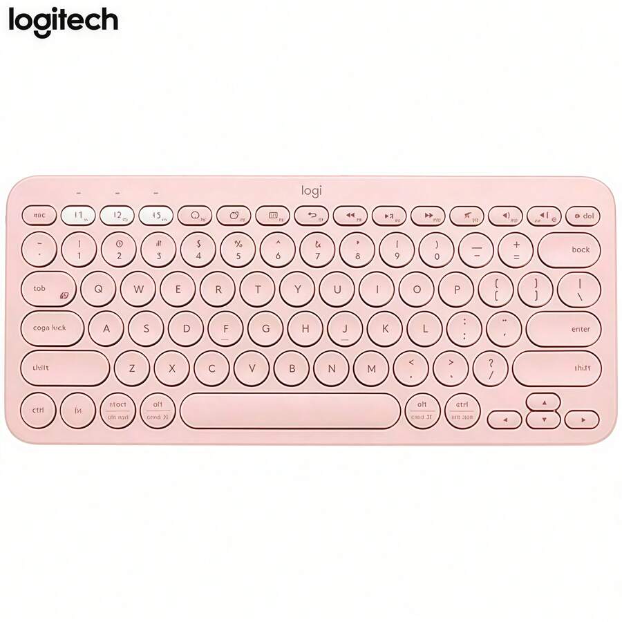 Logitech K380 Wireless Bluetooth Keyboard – Ultra-Slim & Quiet, Portable Design, Multi-Device Pairing, Works With IPad, Laptop, Phone & Tablet - Pink - View 1