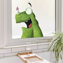 卡通恐龙乙烯基窗贴，创意设计窗贴，适用于窗户、汽车、卡车、摩托车、玻璃、墙壁，自粘耐用，易撕易贴，可移除