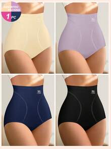 MEIYATING 1条装高腰无缝内裤，颜色随机，舒适贴合，收腹，提拉设计，透气轻薄夏季