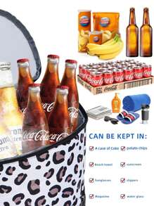 Torba termiczna na zewnątrz z zamkiem błyskawicznym, przenośna torba termiczna z nadrukiem w panterkę na piknik, na wędrówki, na kemping i na wakacje, torba podróżna na przybory szkolne, torba szkolna do pracy szkolnej, torba na lunch dla kobiet, torba termiczna na piknik, akcesoria szkolne