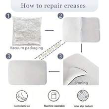 1 件创意海军蓝花卉图案高弹厨房垫，可折叠易清洁吸水防滑装饰地毯，浴室垫，走廊地毯 - 粉色 - 查看 4