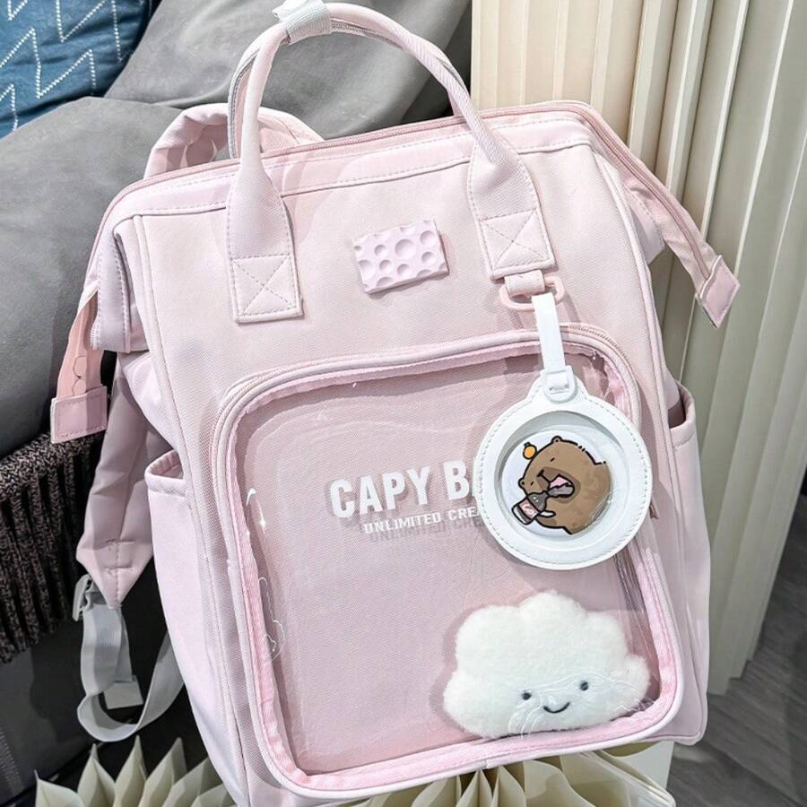 Original Japanese Style Mom Shoulder Bag Large Capacity Daily Two-Dimensional Canvas Backpack School Bag 2025 Spring New Model Unique Leisure Aesthetic Shoulder Bag Small Design Fashionable Simple Commuter Small Square Bag Cute Western Style 100% Shoulder Bag Original Bag Waterproof Environ-Mental Protection Valentine's Day Gift, Birthday Gift, Family, Wife, Lover, Mother's Day, Send