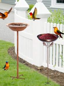 1pc Metal Bird Bath Rack And Feeder With Stakes, Used For Outdoor Garden, Yard, And Lawn Decoration, With Five Sturdy Grip Diameters Inserted Into The Ground - Outdoor Garden Water Features Outdoor Decor Garden Decor Home Decor