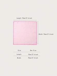 1条简约印花70厘米方形围巾，女士头巾式腰带配饰或头巾，时尚女式围巾，春季连衣裙搭配。 - 粉色 - 查看 2