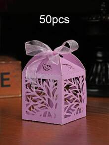 10/50pcs Leaf Pattern Laser Cut Candy Boxes Small Chocolate Packaging Boxes Favor Boxes For Wedding Engagement Bridal Showr Birthday Party Decorations - Multicolor - View 14