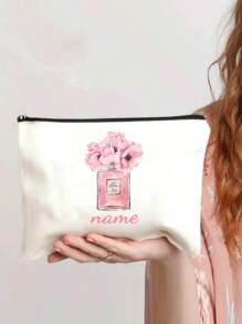 Sac cosmétique avec motif parfum personnalisé - Trousse de toilette personnalisée pour femmes, cadeau de Noël parfait pour maman, professeure, fille - Organisateur de voyage léger et élégant avec fermeture éclair