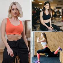 LoveMyFashions 1 Pc Nonpadded Sports Bra For Women Yoga Gym Running Seamless Workout Comfortable Everyday Push Up Bra Outerwear Crop Top Brassiere - Grey - View 3