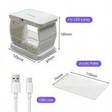 2pcs Foldable UV Lamp With Two-Sided Fast Curing & Timing Function For Resin Molds, Jewelry Making, DIY Craft Decor - White - View 6