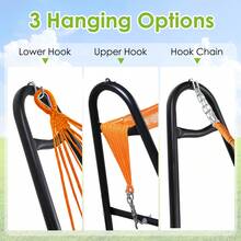MAMIZO Universal Hammock Stand For Outside, 550 LBS Capacity, Heavy Duty Double Steel Hammock Stand Only, Easy Assembly, Fits 9-14Ft Hammocks, Holding 2-3 People For Indoor & Outdoor Use - Black - View 5