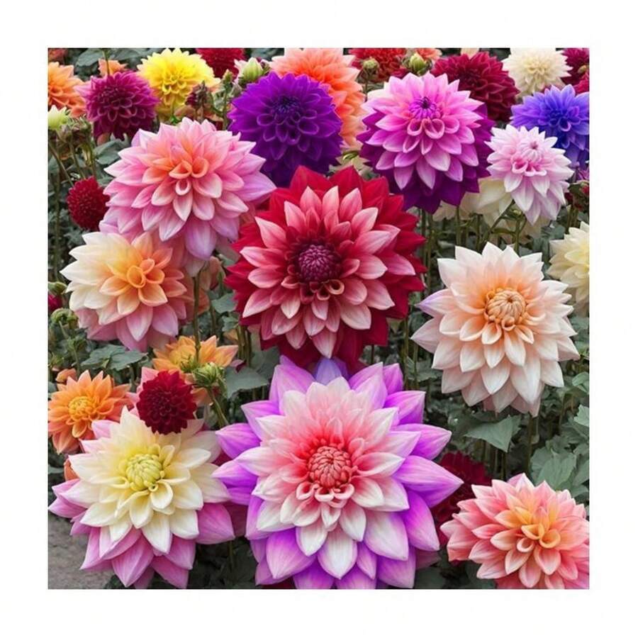 Various Shipping Costs, 100 Seeds RARE MIXTURE DAHLIA POMPON BULB SEEDS, 100 Seeds, DLH1-YH91 - The Leaves Are 1~3 Striped And Fully Praised, And The Lobes Are Oval Or Elongated Oval