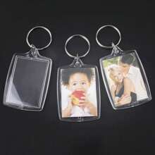 1pc/3pcs/5pcs/10pcs/20pcs/30pcs/50pcs Personalized Rectangular/Round Acrylic Keychain, Two Styles Available, Customizable Photo. Ideal For Holidays, Birthdays, Gifts For Friends, Family, Coworkers