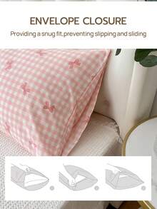 1个长枕套,柔软枕套,蝴蝶结图案,信封式开口,防皱,呵护头发和肌肤,改善睡眠,不含枕芯,卧室适用,床上用品,超柔软透气,无填充物,可机洗,适合客厅和家庭使用,卧室装饰,秋季装饰,房间装饰,返校季,学习用品,秋季装饰,房间装饰 - 彩色 - 查看 7